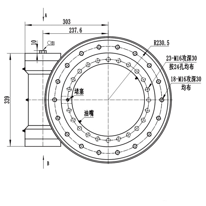 SE14 Standard and Custom Single Axis Slewing Drive Industrial Slewing Drives With Hydraulic Motor