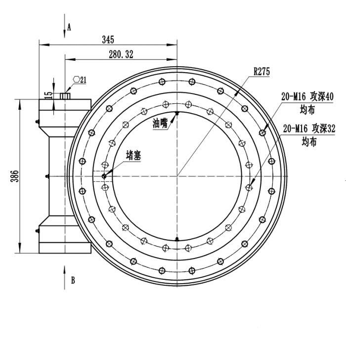 SE17 Enclosed Housing Slew Drive Single Axis Worm Gear Slewing Drive With Hydraulic Motor for Truck Crane