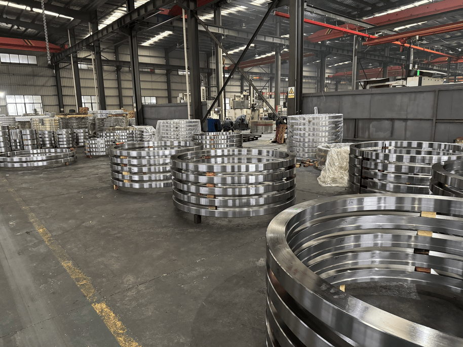 Modern manufacturing facility for slewing bearing production with advanced machining equipment