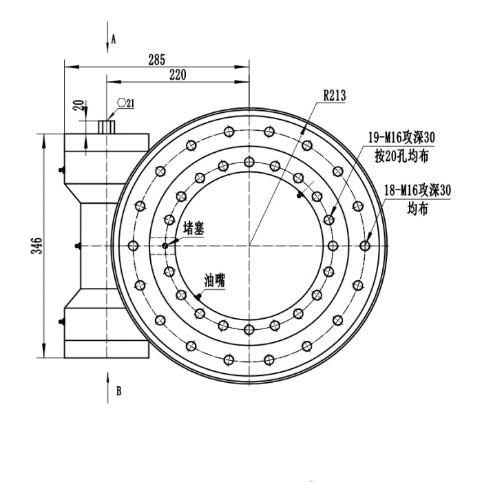 12 Inch Turbine Worm Gear SE12 Enclosed Slew Drive Single Axis Hydraulic Motor Slewing Drive for Crane Heavy Load Trasporter