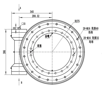 SE17 Enclosed Housing Slew Drive Single Axis Worm Gear Slewing Drive With Hydraulic Motor for Truck Crane