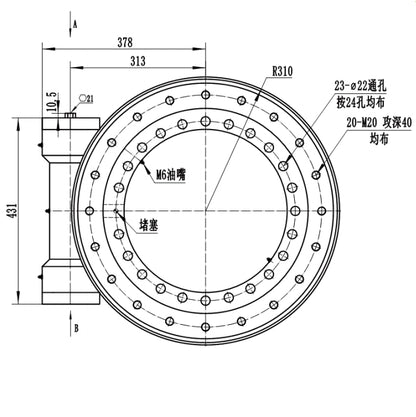 19 Inch Turbine Worm Gear SE19 Enclosed Slew Drive Single Axis Hydraulic Motor Slewing Drive for Crane Heavy Load Trasporter