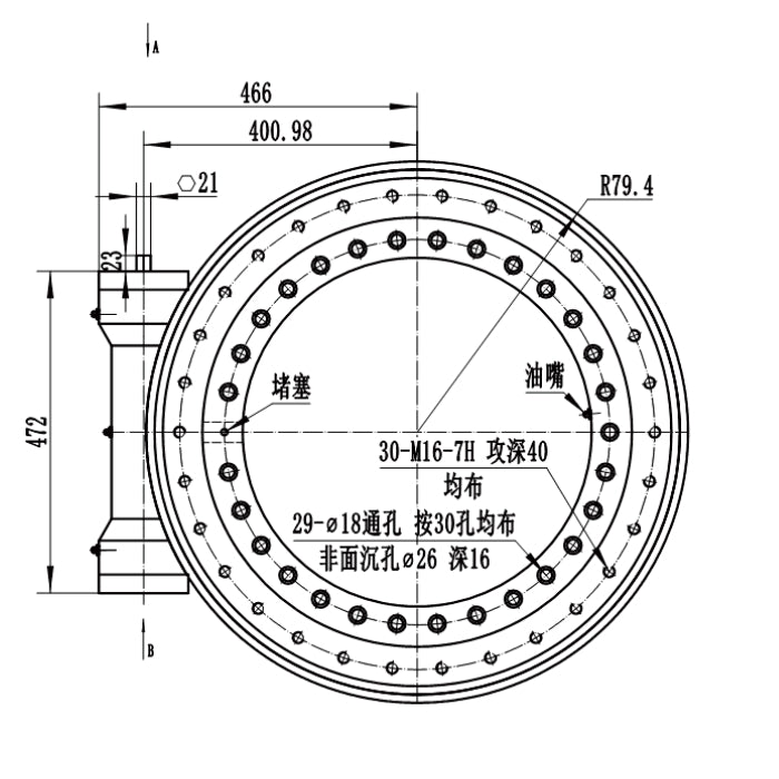 SE25 Big Diameter Heavy Load Enclosed Housing Worm Gear Slewing Drive with Hydraulic Motor