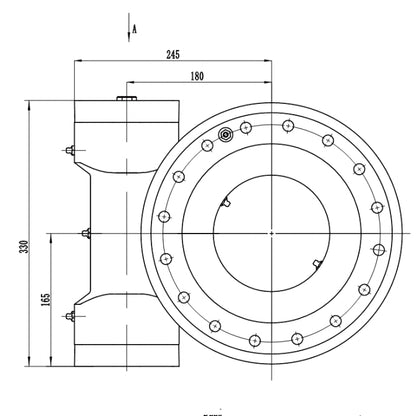 9 Inch High Quality Helical Worm Gear W9 Open Slew Drive Single Axis Hydraulic Motor Slewing Drive