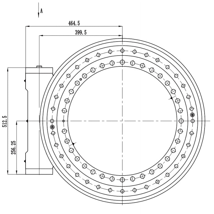 25 Inch Heavy Load Helical Worm Gear WEA25 Enclosed Single Axis Hydraulic Motor Slewing Drive for Snow Removal Vehicle