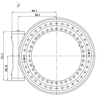 25 Inch Heavy Load Helical Worm Gear WEA25 Enclosed Single Axis Hydraulic Motor Slewing Drive for Snow Removal Vehicle