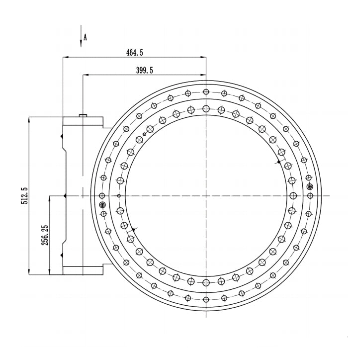Factory Customized 25 Inch High Quality Heavy Load Worm Gear W25 Open Slew Drive Single Axis Slewing Drive